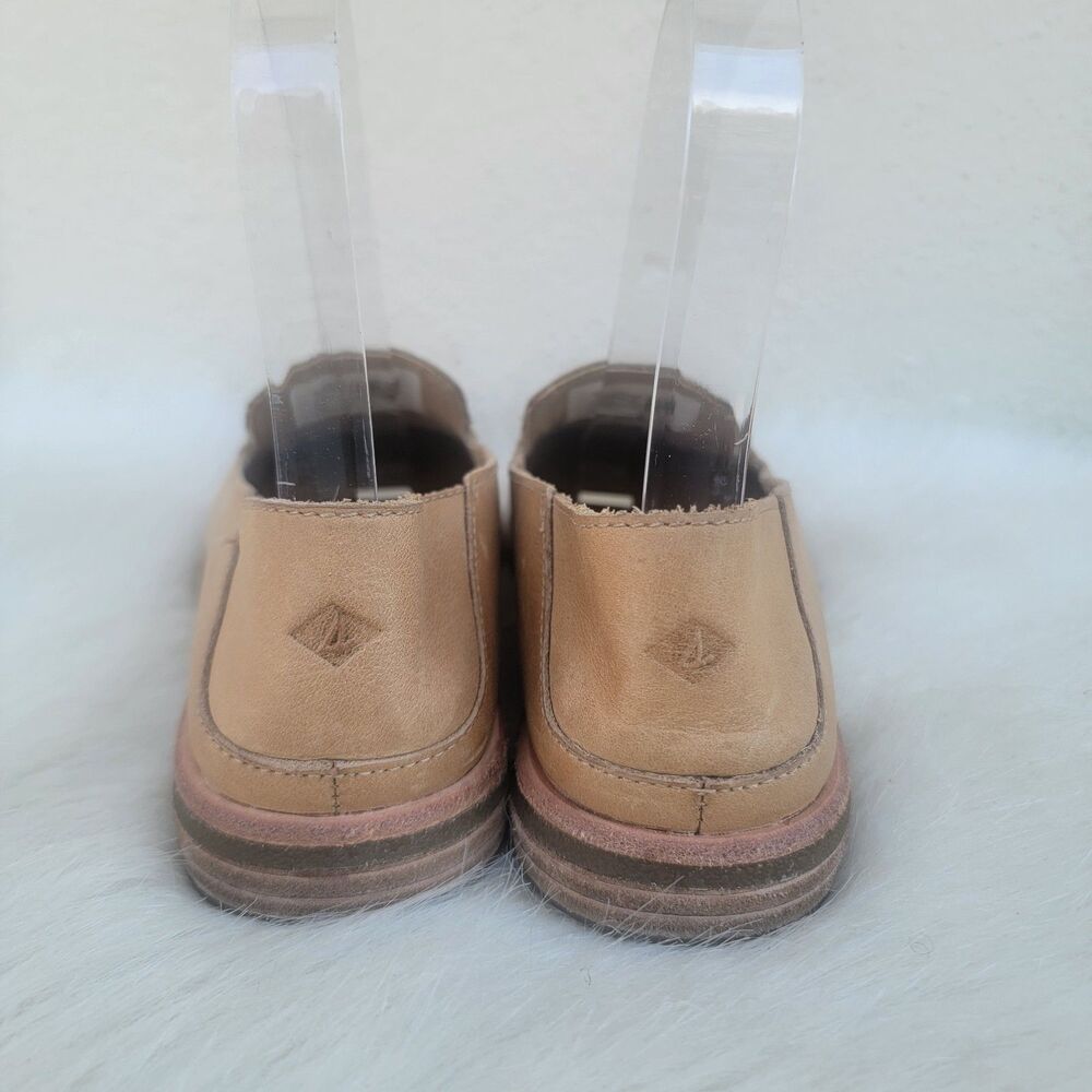 Wmns Sperry Seaport Levy Anchor Tan Leather Loafer Sz 6 Preppy Nautical Academia - Picture 4 of 7